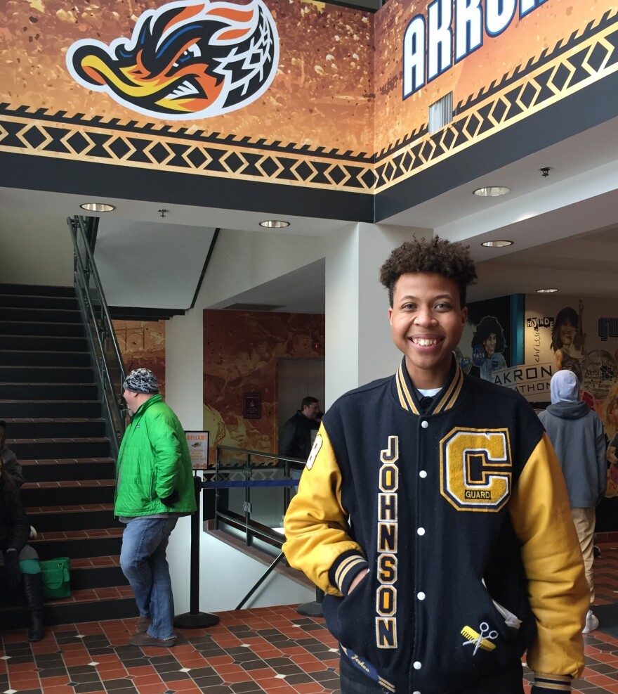 Copley senior Joshua Johnson got a healthy response from the crowd during the tryouts. After graduating, he plans to audition head to New York City and pursue theater.