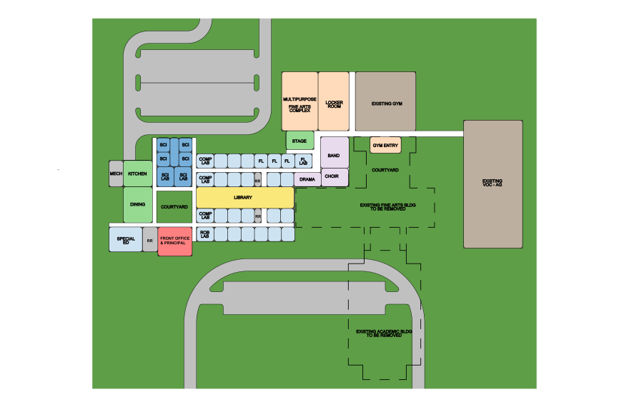 The new Bonham High School campus is set to be built next to the existing one.