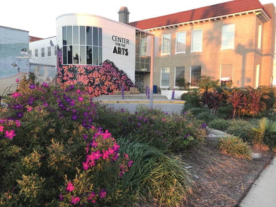 Bay County's Center for the Arts in downtown Panama City features a bright mural across the front on Oct. 10, 2021, three years after Hurricane Michael severely damaged the structure.