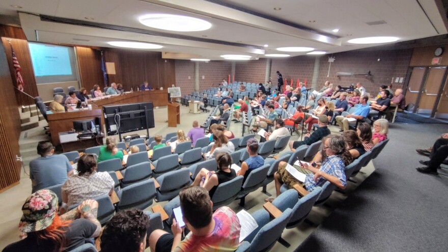Residents gather for the July 15, 2025 Ypsilanti Township Board of Trustees meeting.