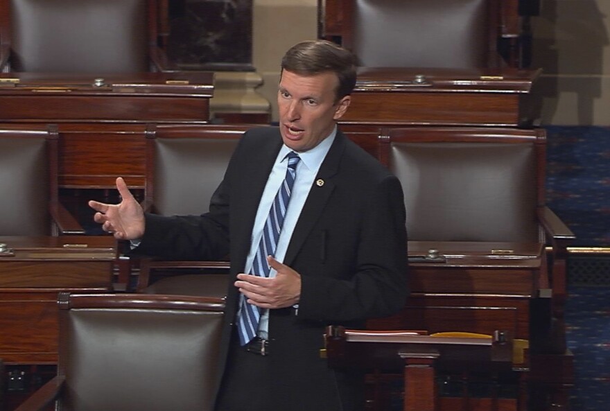 Sen. Chris Murphy of Connecticut spoke on the Senate floor on Wednesday, where he demanded a vote on gun control measures.