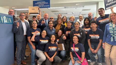 Organizers of the "Better Roads, Safe Streets" sales tax measure delivered their petition with 32,000 signatures to Fresno County Elections on Tuesday.