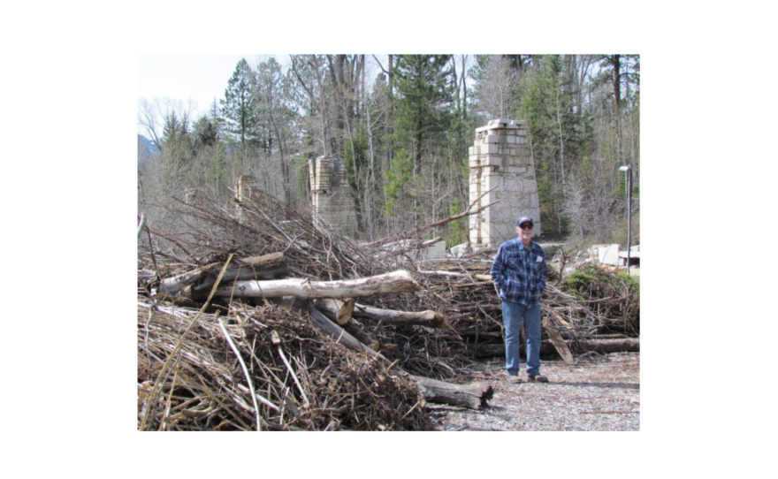 Brush piles and town administrator Ron Leach await the wood chipper following a morning of fire mitigation in Marble.