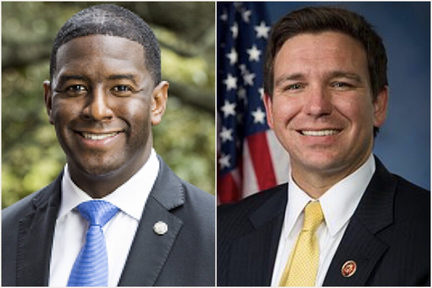 Tallahassee Mayor Andrew Gillum (D) and Congressman Ron DeSantis (R)