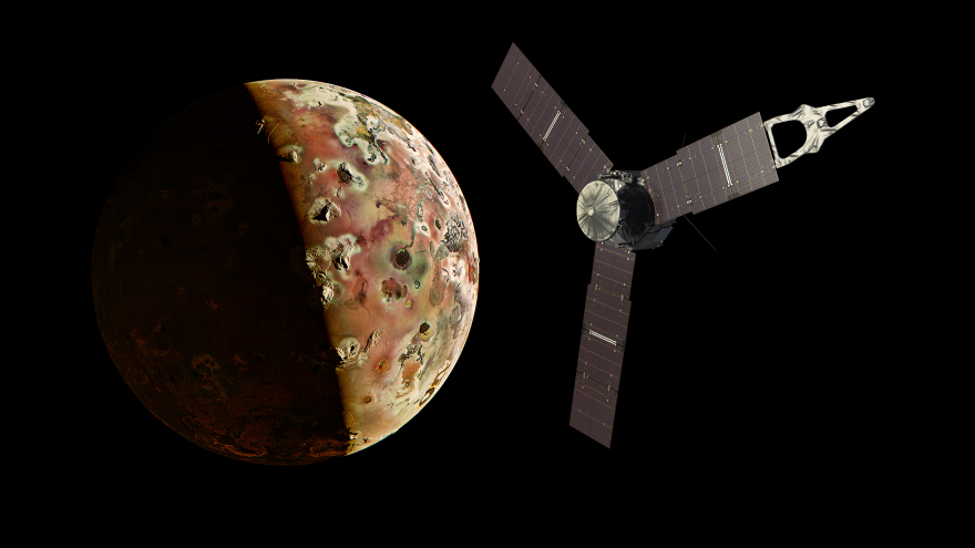 NASA’s Juno spacecraft made the first direct measurements of the temperature beneath the surface of Jupiter’s moon Io using the Microwave Radiometer, (MWR), invented and designed by Southwest Research Institute’s Dr. Scott Bolton.