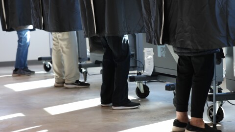 Brighton residents cast their vote Tuesday, Nov. 4, 2025, at the Brighton Winter Farmers Market Barn.