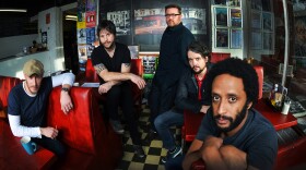 The men of Elbow, left to right: Richard Jupp, Mark Potter, Guy Garvey, Craig Potter, Pete Turner.