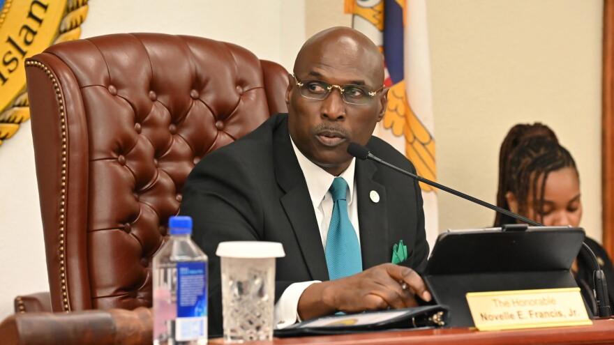 Pictured: Finance Committee Chair, Senator Novelle Francis Jr.