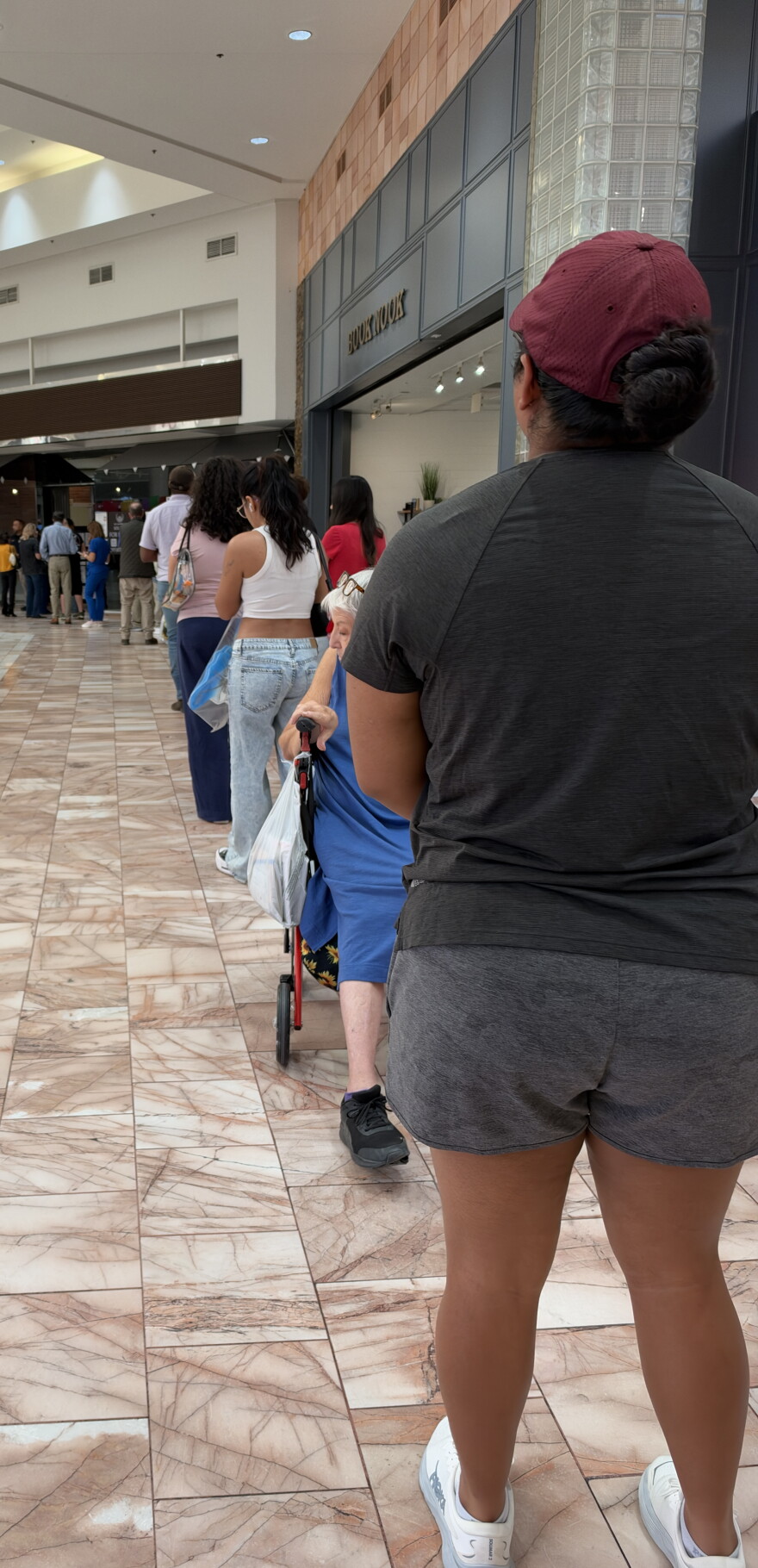 People of all ages lined up to cast a ballot at an early voting polling place in West El Paso. 