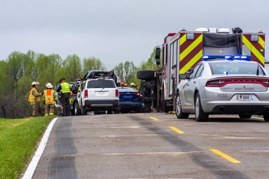first responders at a car crash