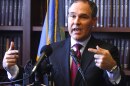 Oklahoma Attorney General Scott Pruitt, seen at a news conference in early 2011 before he took office, promised to file a lawsuit soon after he was sworn in. He did.