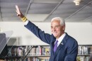 U.S. Rep. Charlie Crist waves to supporters in Hialeah, Fla., Aug. 27, 2022.