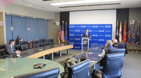 Tulsa Mayor G.T. Bynum speaks to reporters Thursday afternoon at a news conference at City Hall.