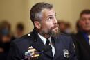 Washington Metropolitan Police Department officer Michael Fanone arrives to testify at the House select committee hearing on the Jan. 6 attack on Capitol Hill in Washington, Tuesday, July 27, 2021. (Jim Bourg/AP)