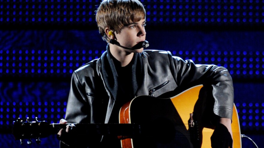 Singer Justin Bieber performs onstage during the 53rd Annual Grammy Awards on Sunday night.