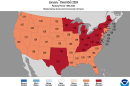 A map from the National Oceanic and Atmospheric Administration shows a wide swath of state recorded their hottest year ever. 