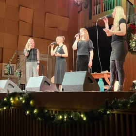 Swedish “folkapella” group Kongero performs at the University of Vermont in December 2025. One member of the group, Emma Björling, had to miss several stops on the tour due to visa delays.