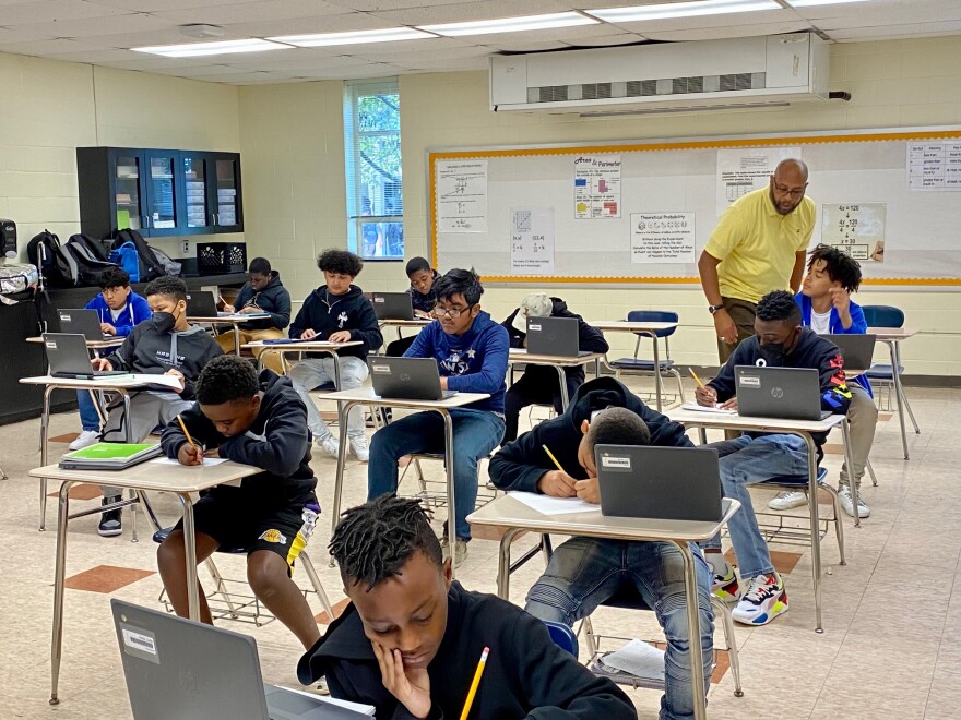 Charles Smith teaches seventh grade math at Coulwood STEM Academy.