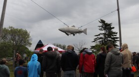 People gathered in the Dillingham harbor for the 37th annual blessing of the fleet.