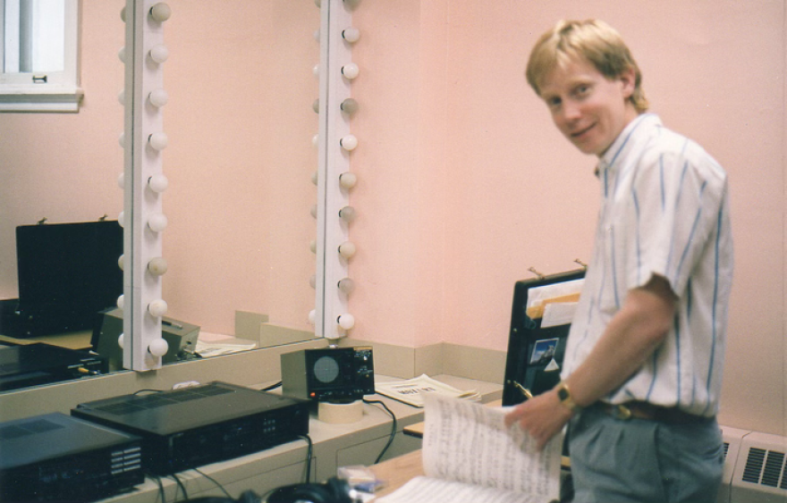 Alan McLellan working on a remote broadcast earlier in his career.