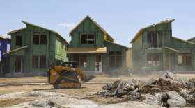 Framed homes are pictured at Brookfield Residential at Easton Park on Leroi Drive in Austin, TX on July 12th, 2022. 