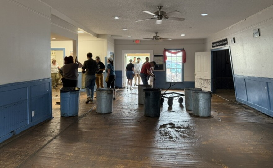 volunteers cleaning
