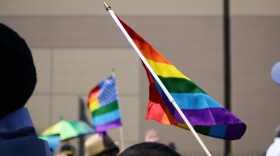 A pride flag during Phoenix Pride in 2018.