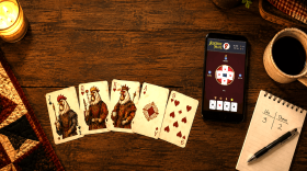 Diving into a game with Brett's online Euchre Mate, Marty the rooster, born from a clever play on his surname, Hahn, which means rooster in German.