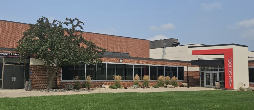 Spirit Lake High School in Spirit Lake, Iowa, is shown on August 12, 2026. (Jamie Axlund)