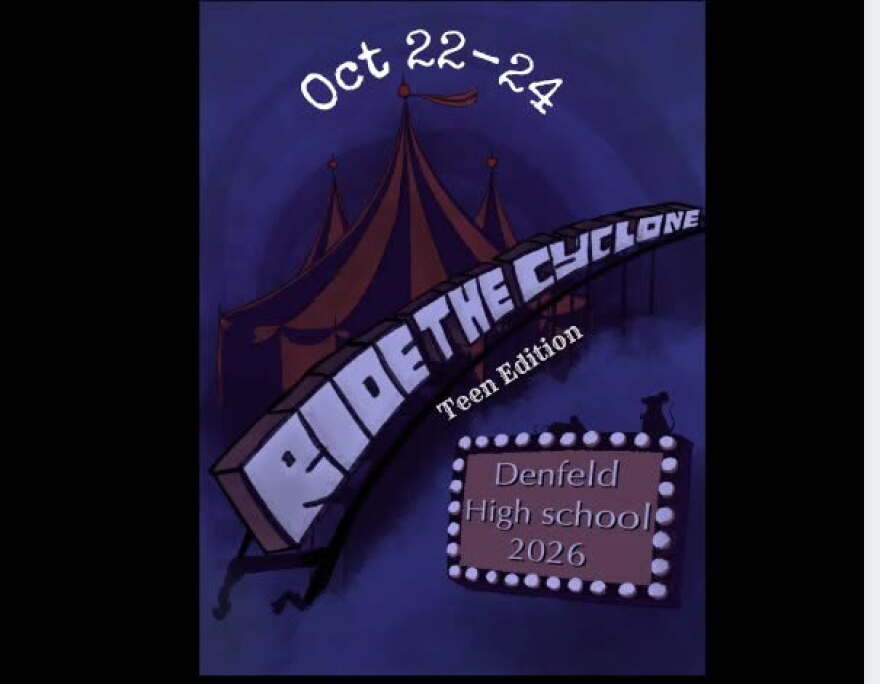 Dark illustration of a circus tent with "Ride the Cyclone" written diagonally across