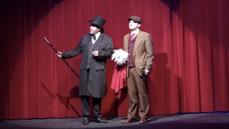 Actors at Hazleton's Pennsylvania Theatre of Performing Arts rehearse Arthur Conan Doyle's "A Scandal in Bohemia," adapted by Bill Amos for "The Great Detectives," an evening of one-act plays.