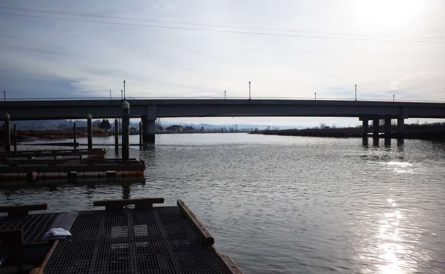 The boat launch, a few steps from the Opera House. From here, boaters follow the waterway inland for days, or paddle out to Puget Sound. 