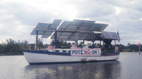 Carter Quillen began building The Archimedes, the world’s largest solar-powered concrete boat, seven years ago. And now, he's taking it on a tour of coastal states in opposition to Amendment 1, the solar amendment. (Photo courtesy Carter Quillen)