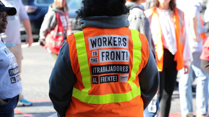 Unite Here hospitality union workers in Virginia spent the last few months canvassing in districts that were key to winning a majority in the General Assembly. (Photo by Mechelle Hankerson)