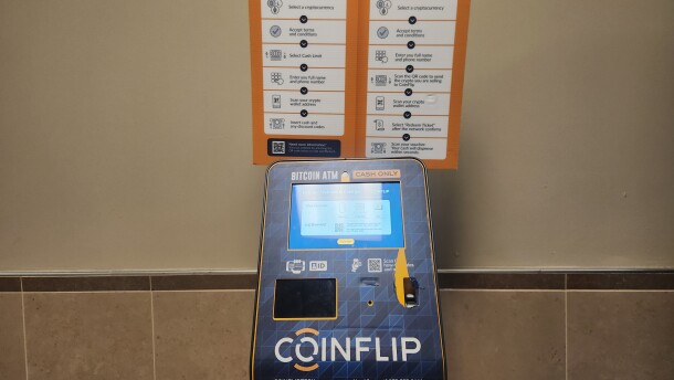 A CoinFlip bitcoin ATM at the Battlefield Mall in Springfield, Mo. on May 20, 2026.