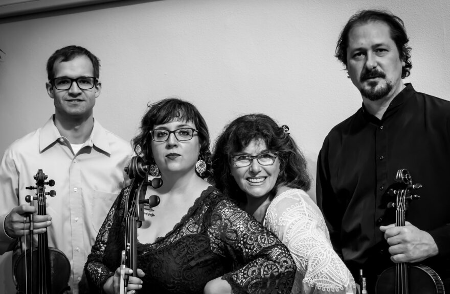 The world-famous St Petersburg has two local connections. Their violist, Boris Vayner is KU's Viola Professor. Cellist Sascha Groschang lives in Kansas City.