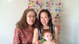 The writer with her mother and son. 