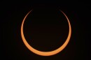 The moon moves across the sun during an annular solar eclipse seen from Tahai, Rapa Nui, or Easter Island, Chile, Wednesday, Oct. 2, 2024.
