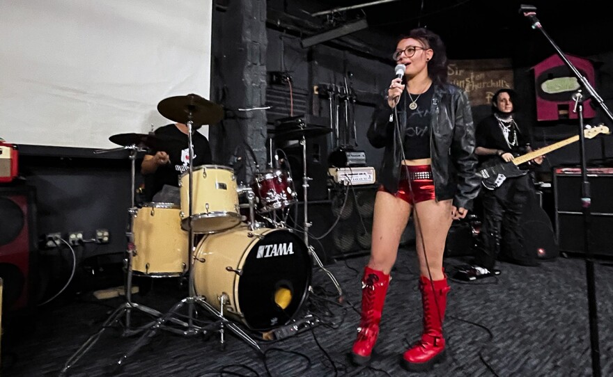 Musician Tess Grey during a sound check before the doors opened at Churchill's Pub in Miami.