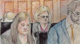 This courtroom sketch depicts Milwaukee County Circuit Judge Hannah Dugan in court as jury selection in her trial begins Thursday, Dec. 11, 2025 in Milwaukee, Wis. (Adele Tesnow via AP)
