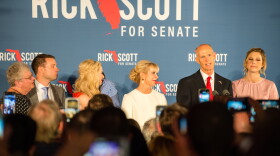 Gov. Rick Scott addresses the crowd at his Election Night watch party in Naples.
