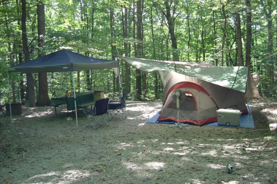 A camp site at the Hoosier National Forest.