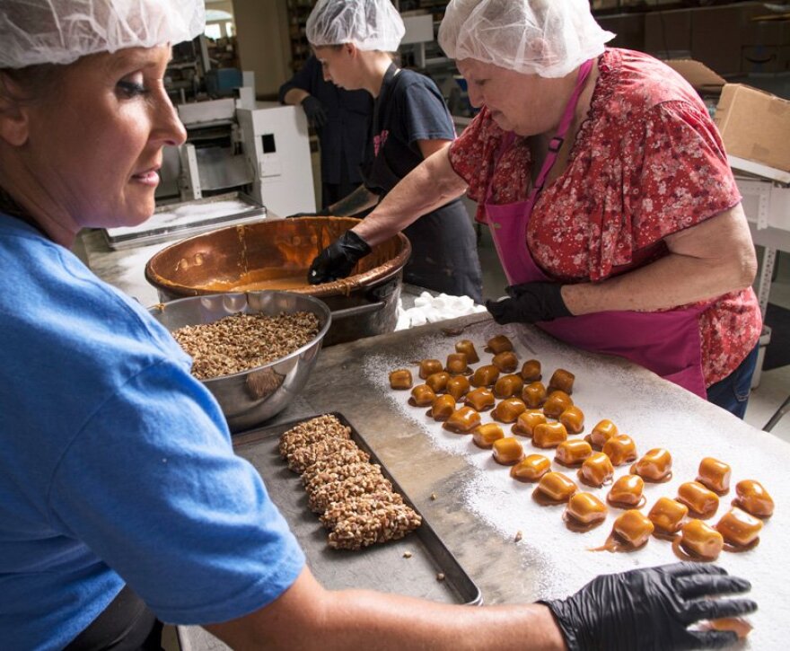 Ruth Hunt Candies, subject of a play by Cat Goguen, still produced by hand.