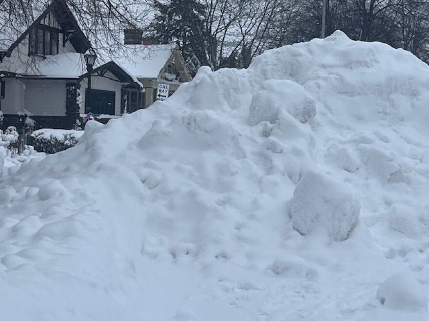 The snow piled high in many places in and around Erie County including at this house in North Buffalo from the weekend storm.