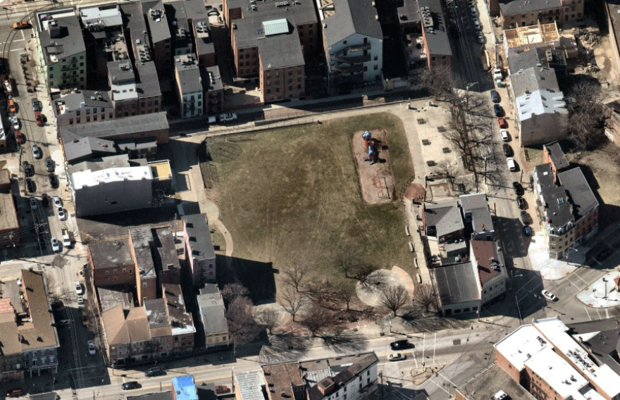 This is an aerial view of Findlay Playground, one of four city-owned properties that will be undergoing a makeover by 3CDC.