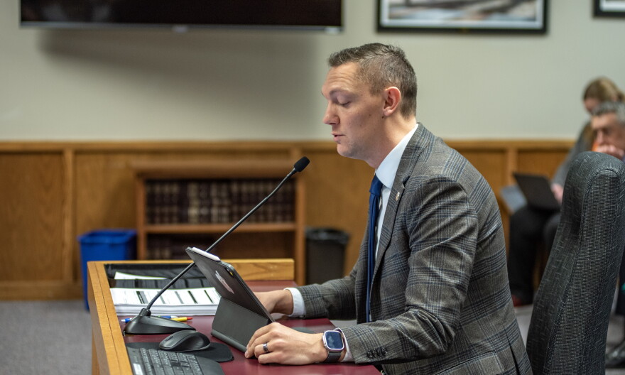 Missouri state Rep. Philip Oehlerking tells the House Elementary and Secondary Education Committee in January 2025 about a bill that would give parents of students with disabilities more rights.