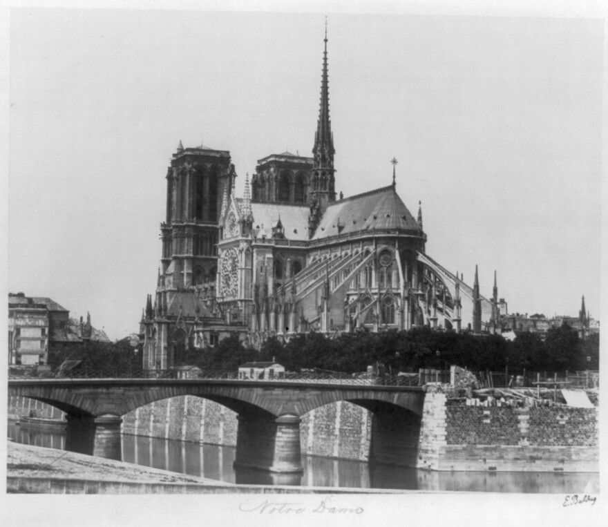 A picture of Notre-Dame Cathedral by Edouard Baldus in 1951.