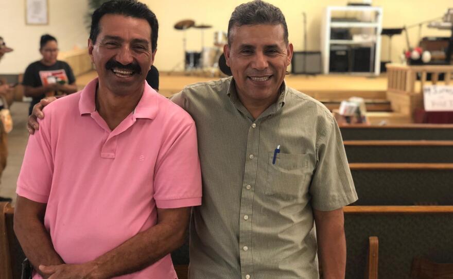 In addition to ministering to their congregations, two pastors in Paris, Texas, have spent a lot of their free time helping families affected by the recent immigration raid. From left, Pastors Moisés Navarrete and Beto Prado.
