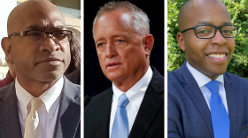 From left: Fanon Rucker (D), incumbent Joe Deters (R) and Gabe Davis (D). 