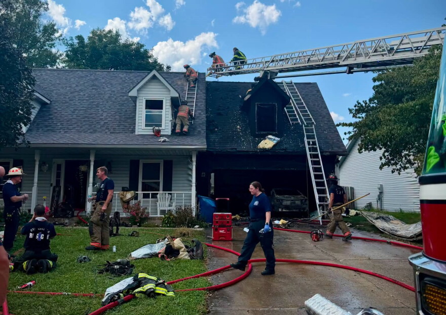 Evansville firefighters on the scene of a house fire in the 1700 block of Southfield Road, Sept. 2, 2026